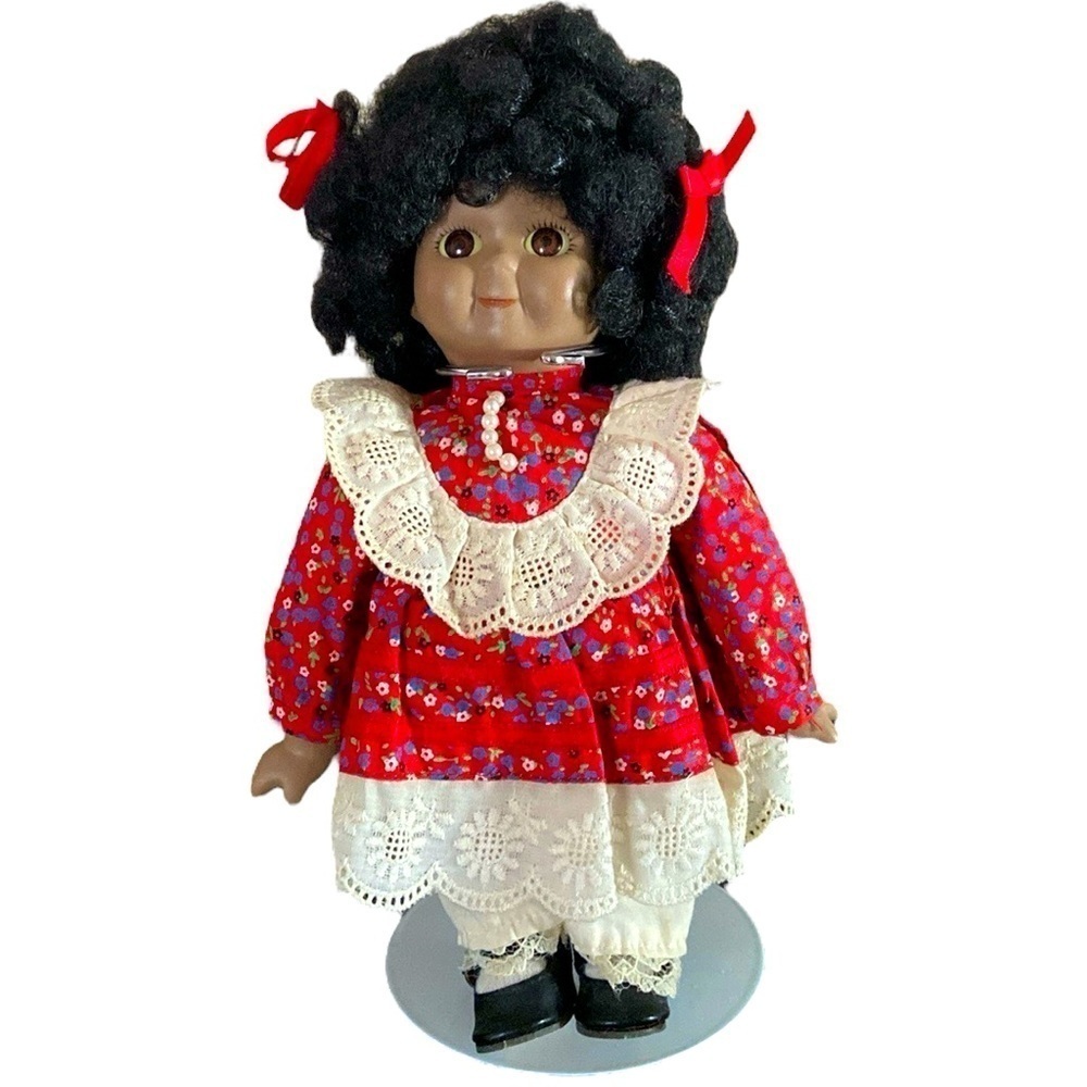 Vintage Victoria Ashlea Porcelain African American Black Doll Collectible Toy